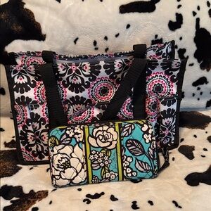 Vera Bradley Floral Patterned Tote and Wallet Set